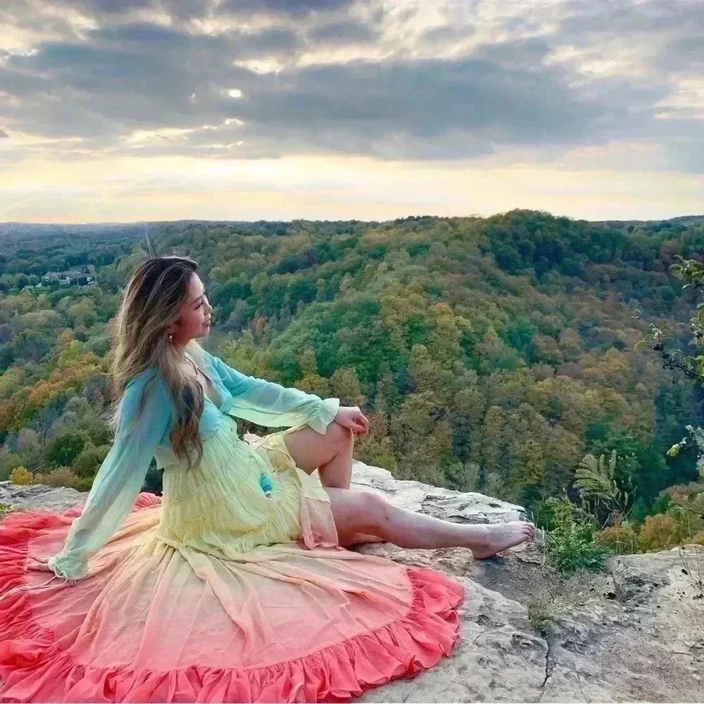 Rococo Sand Ciel Dress in Gradient Rainbow Size XS - Picture 11 of 17